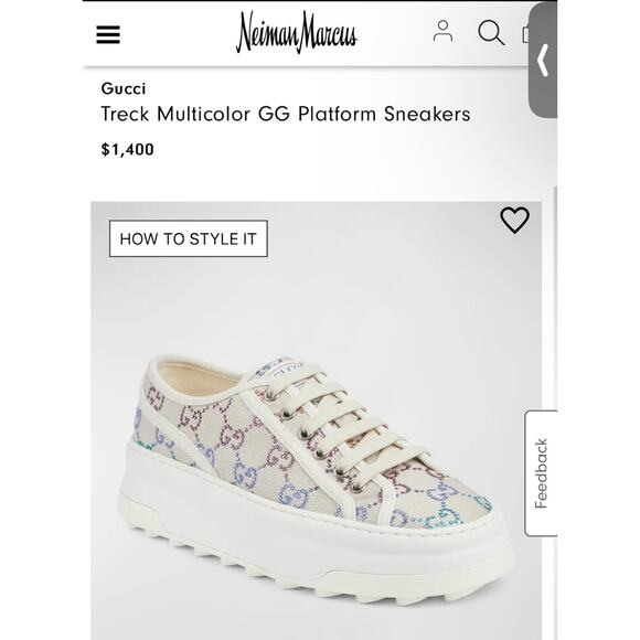 Gucci 1977 Treck Multicolor Crystal GG Canvas Platform Sneaker Size 38.5 - Picture 13 of 13